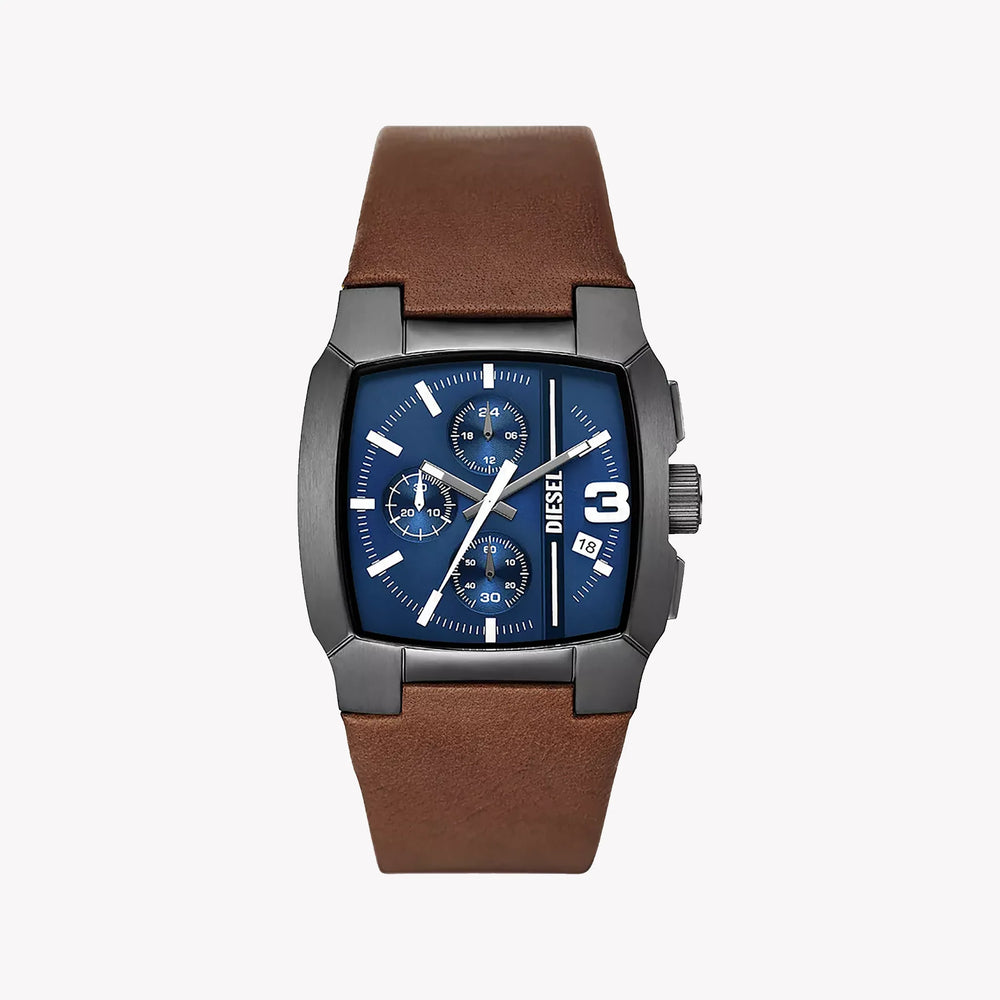 Diesel Men's Grey Stainless Steel, Brown Leather | Dz4641 by i-watch