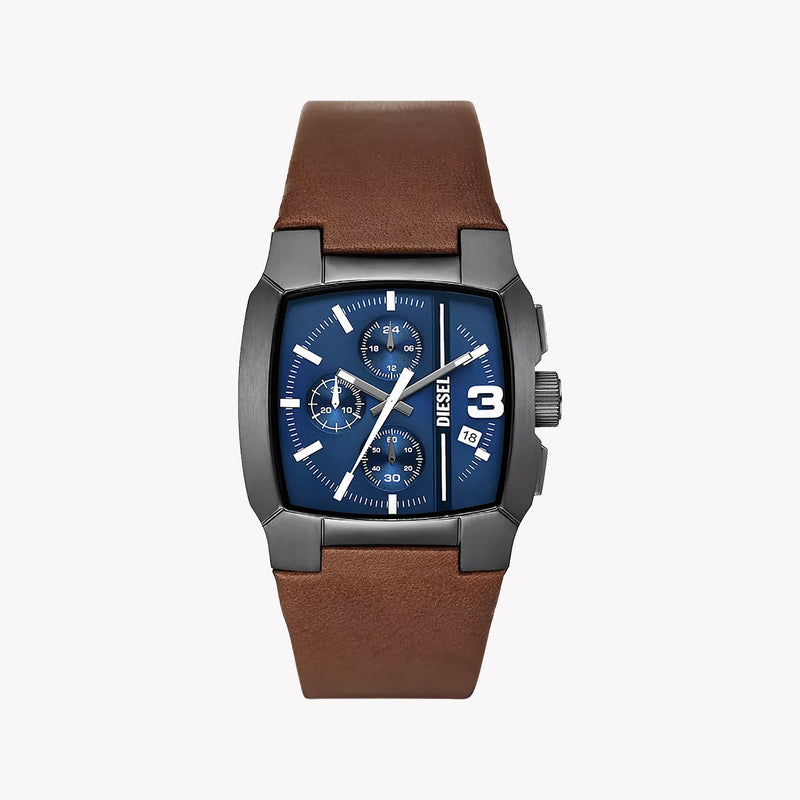 Diesel Men's Grey Stainless Steel, Brown Leather | Dz4641 by i-watch