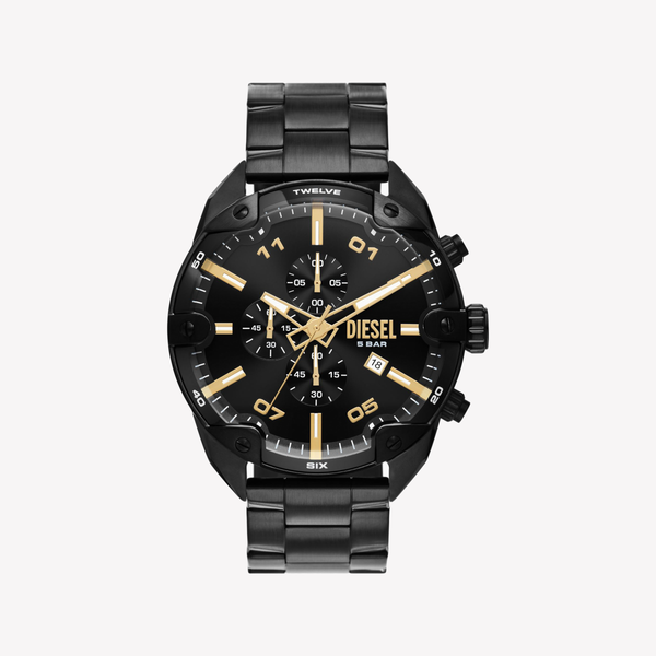 Diesel Spiked Chronograph Black Stainless Steel Men's Watch DZ4644