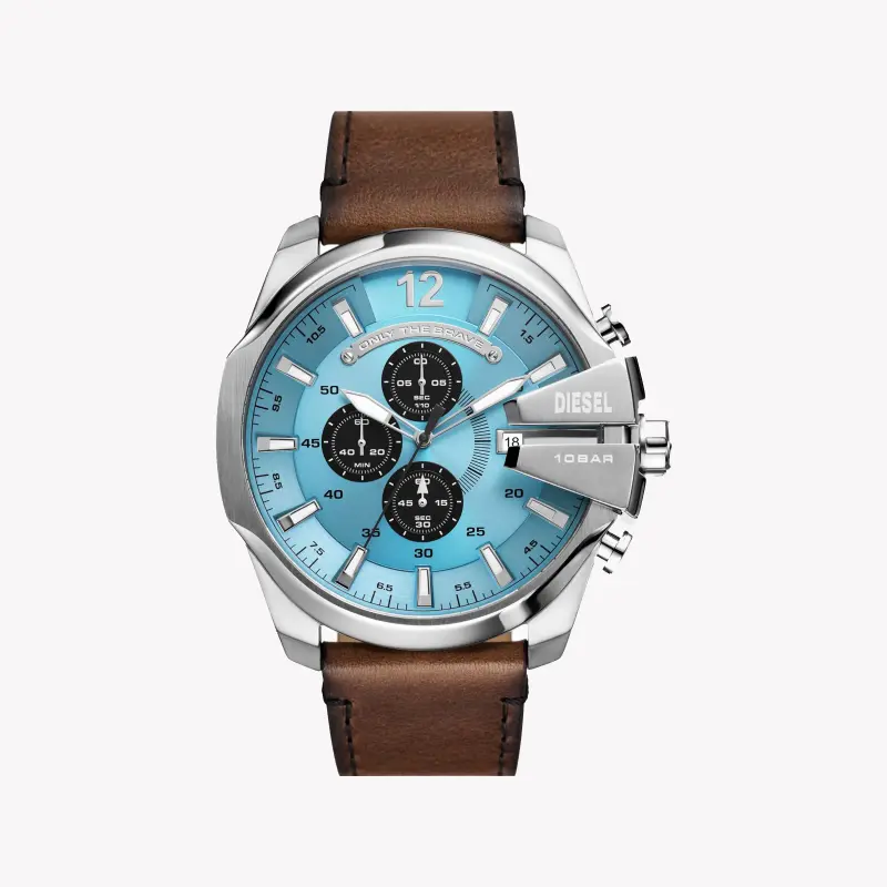 Diesel Men's Silver Watch, Blue Dial | Dz4657