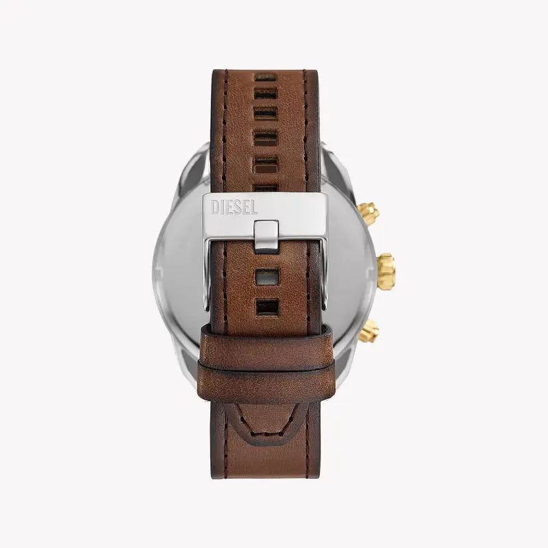 Diesel Men's Gold Watch, Brown Leather Band | Dz4665