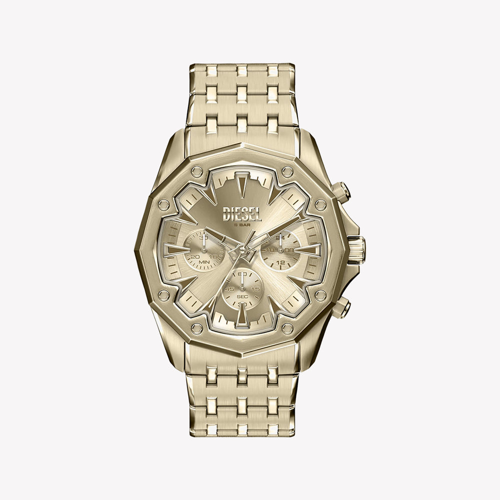 Diesel Stinger Round Gold Dial Stainless Steel Watch DZ4707