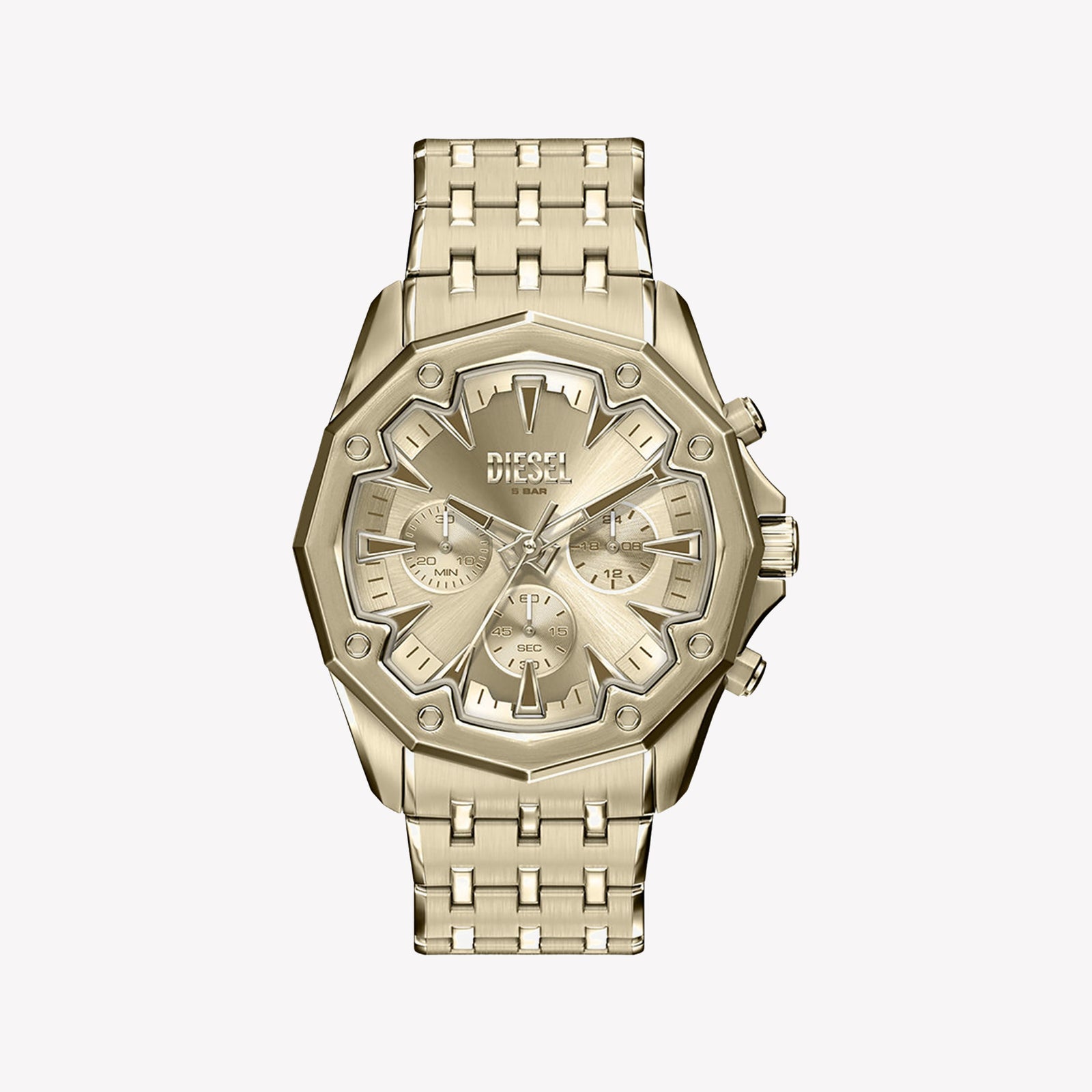 Diesel Stinger Round Gold Dial Stainless Steel Watch DZ4707
