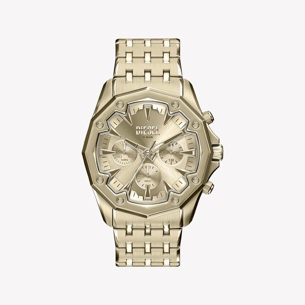 Diesel Stinger Round Gold Dial Stainless Steel Watch DZ4707