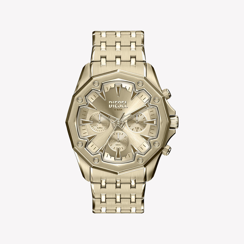 Diesel Stinger Round Gold Dial Stainless Steel Watch DZ4707