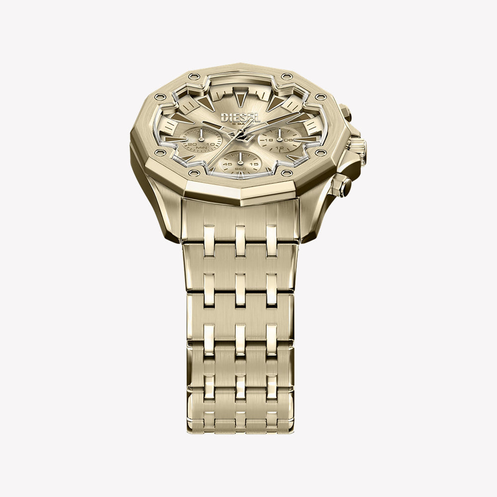 Diesel Stinger Round Gold Dial Stainless Steel Watch DZ4707