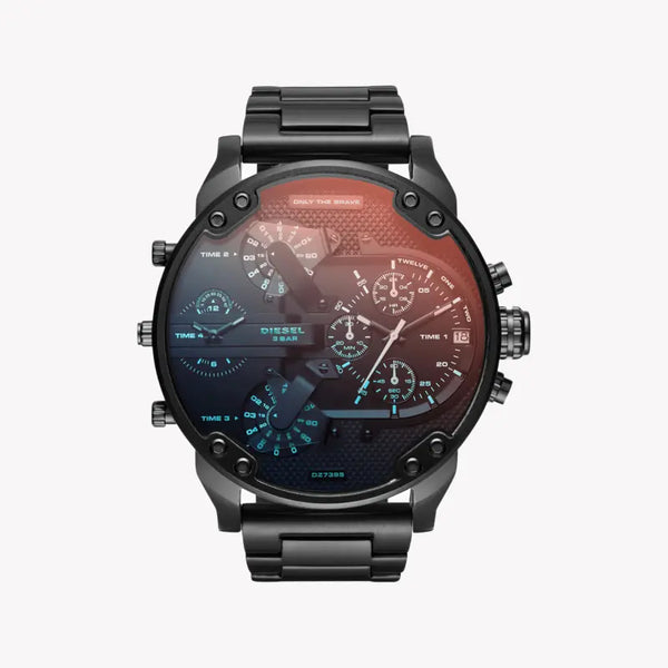 Diesel Men's Black Stainless Steel Watch, Multicolor Dial | Dz7395 by i-watch