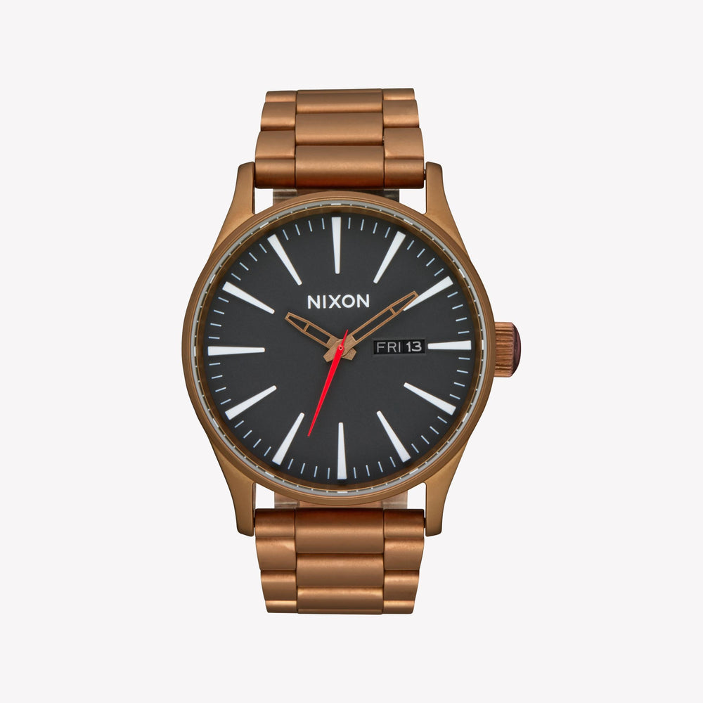 Nixon Men's Brown Stainless Steel Watch, Black Dial | A356-5145 by i-watch