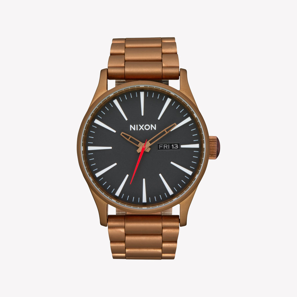 NIXON A356-5145 BOLD STATEMENT - MEN'S STAINLESS STEEL WATCH WITH BROWN & BLACK DESIGN