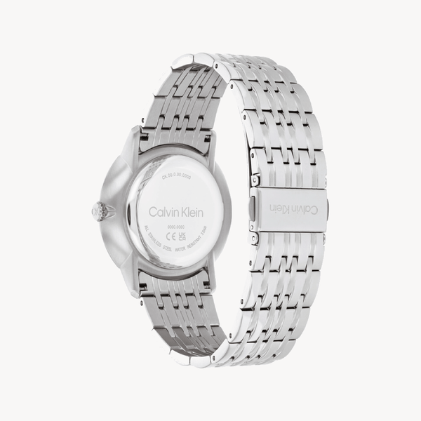 Ck Calvin Klein Men's Silver Watch, Black Dial | 25300006 by i-watch