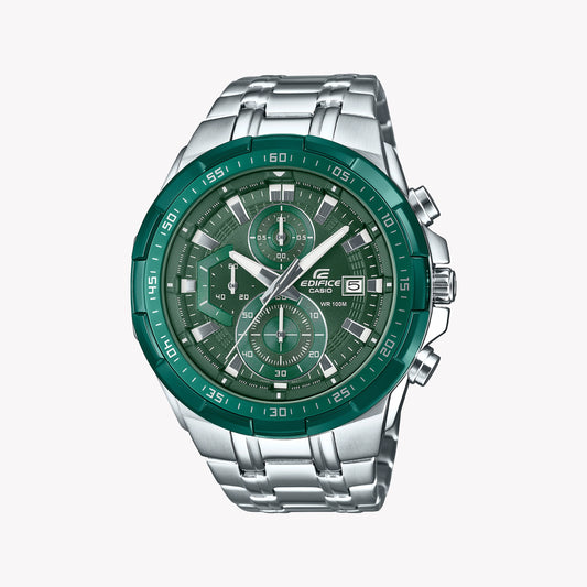 CASIO EDIFICE Men's Silver/Green, Stainless Steel | EFR-539DE-3AVUEF