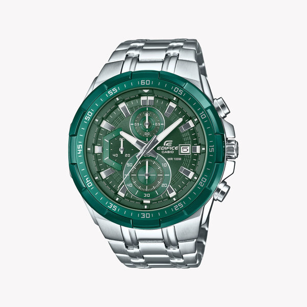 CASIO EDIFICE Men's Silver/Green, Stainless Steel | EFR-539DE-3AVUEF