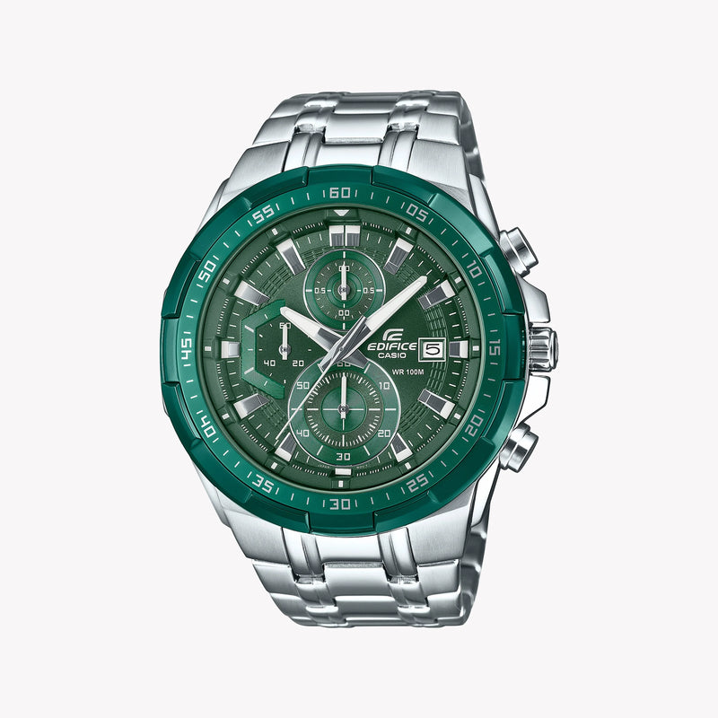 CASIO EDIFICE Men's Silver/Green, Stainless Steel | EFR-539DE-3AVUEF by i-watch