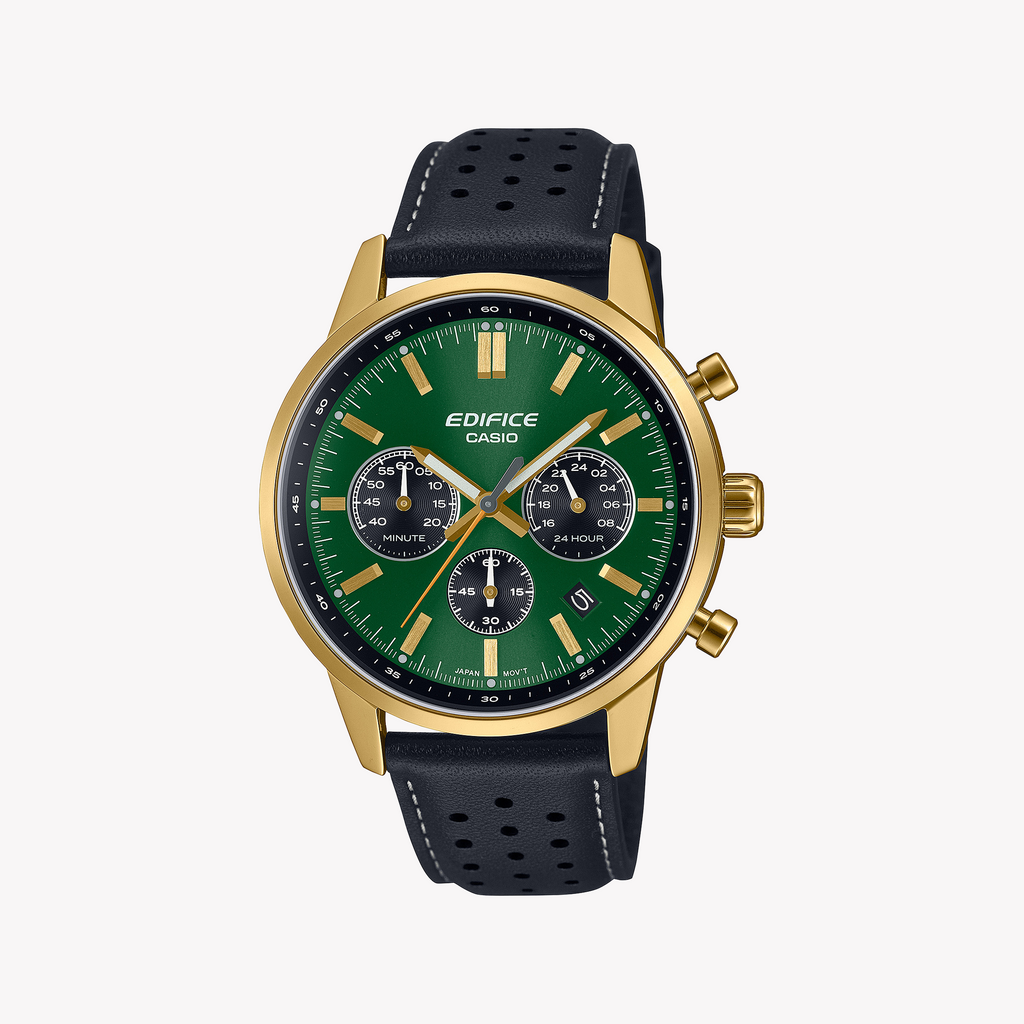 Casio Men's Gold/Leather Watch | Efr-575cl-3aef