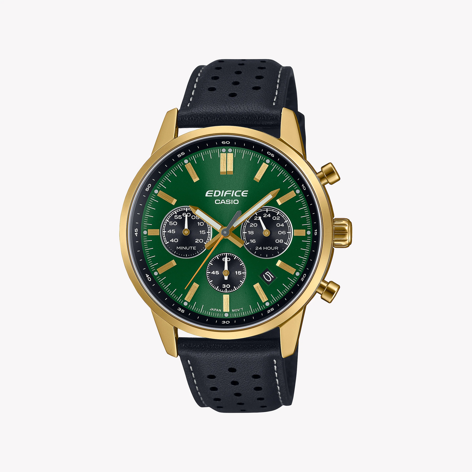 Casio Men's Gold/Leather Watch | Efr-575cl-3aef by i-watch