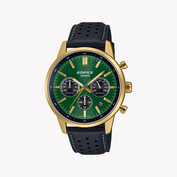 Casio Men's Gold/Leather Watch | Efr-575cl-3aef by i-watch