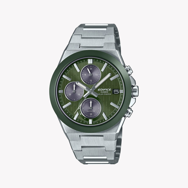CASIO EDIFICE Men's Silver/Green Watch | EFS-S650D-3AEF