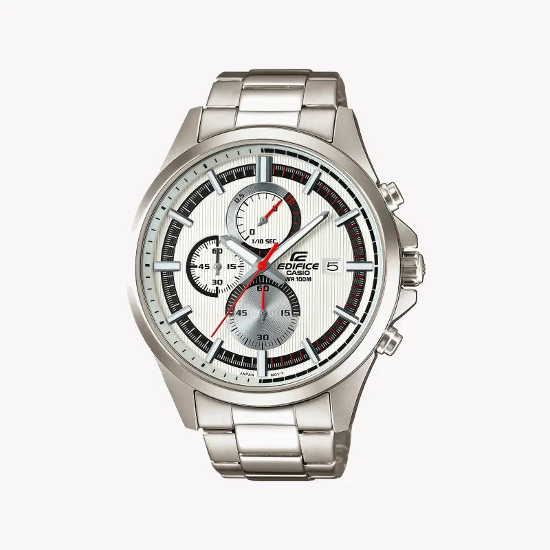 Casio Men's Silver Stainless Steel Watch, White Dial | Efv-520d-7a