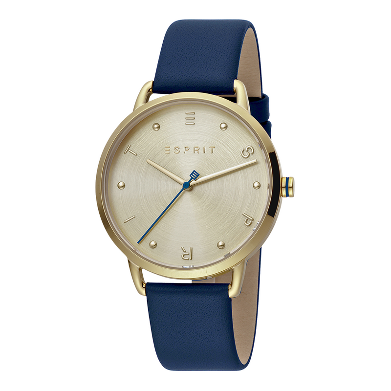 Esprit Women's Watch With Silver Stainless Steel Case And Blue Leather Band by i-watch