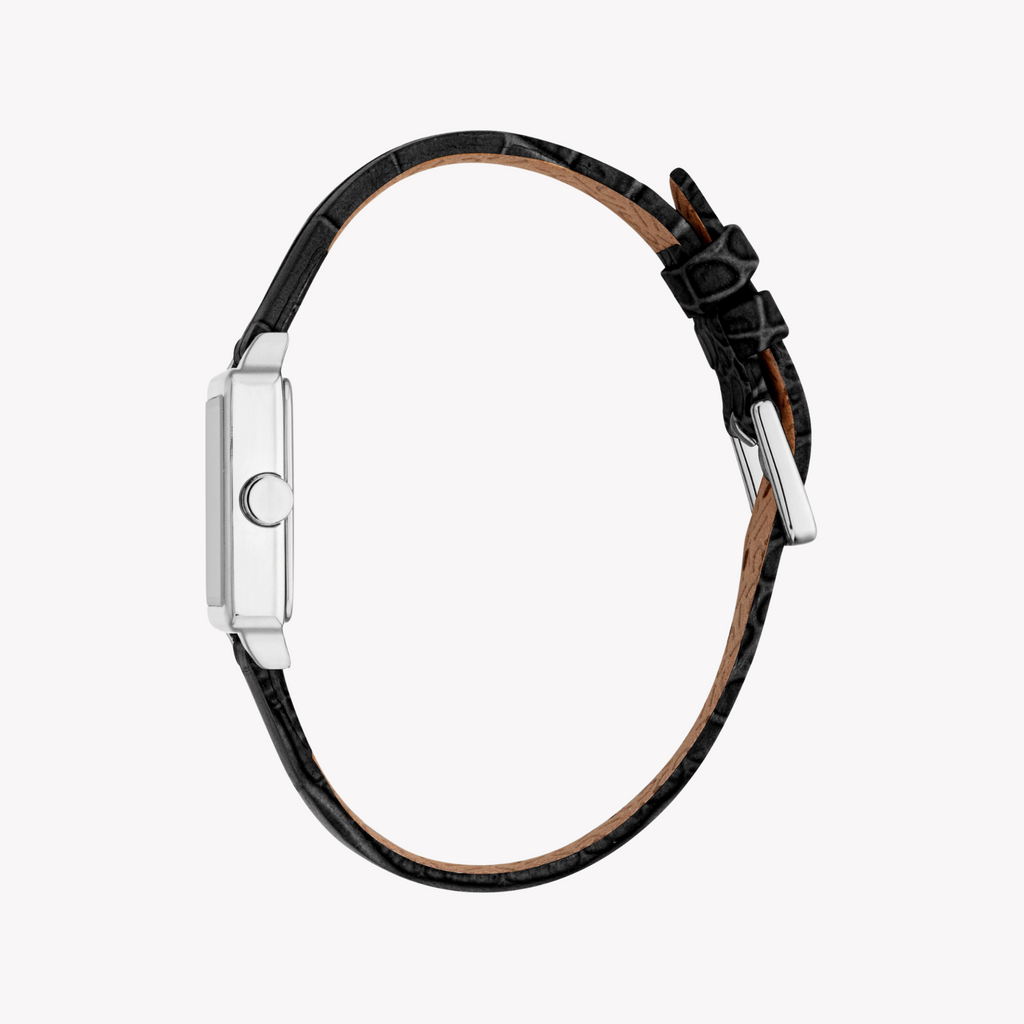 Esprit Women's Stainless/Leather, Silver/Black | Es1l511l0015