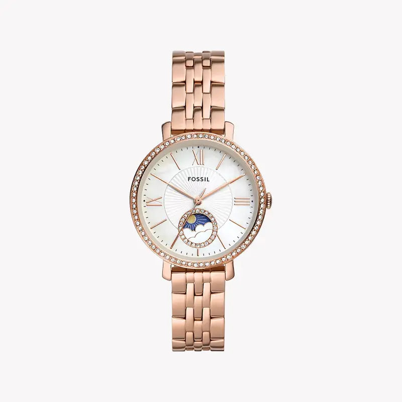 Fossil Women's Rose Gold Watch, White Dial | Es5165