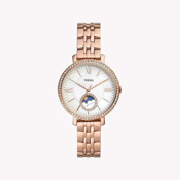 Fossil Women's Rose Gold Watch, White Dial | Es5165 by i-watch
