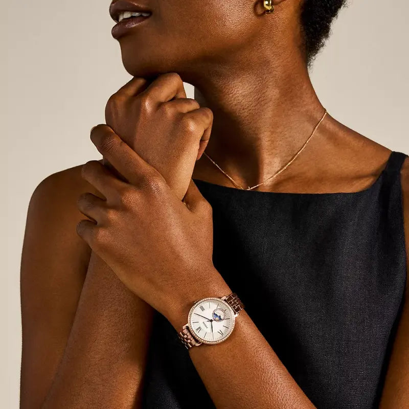 Fossil Women's Rose Gold Watch, White Dial | Es5165