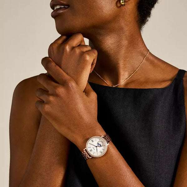 Fossil Women's Rose Gold Watch, White Dial | Es5165 by i-watch