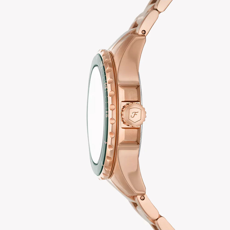 Fossil Women's Rose Gold Watch, Green Dial | Es5371 by i-watch
