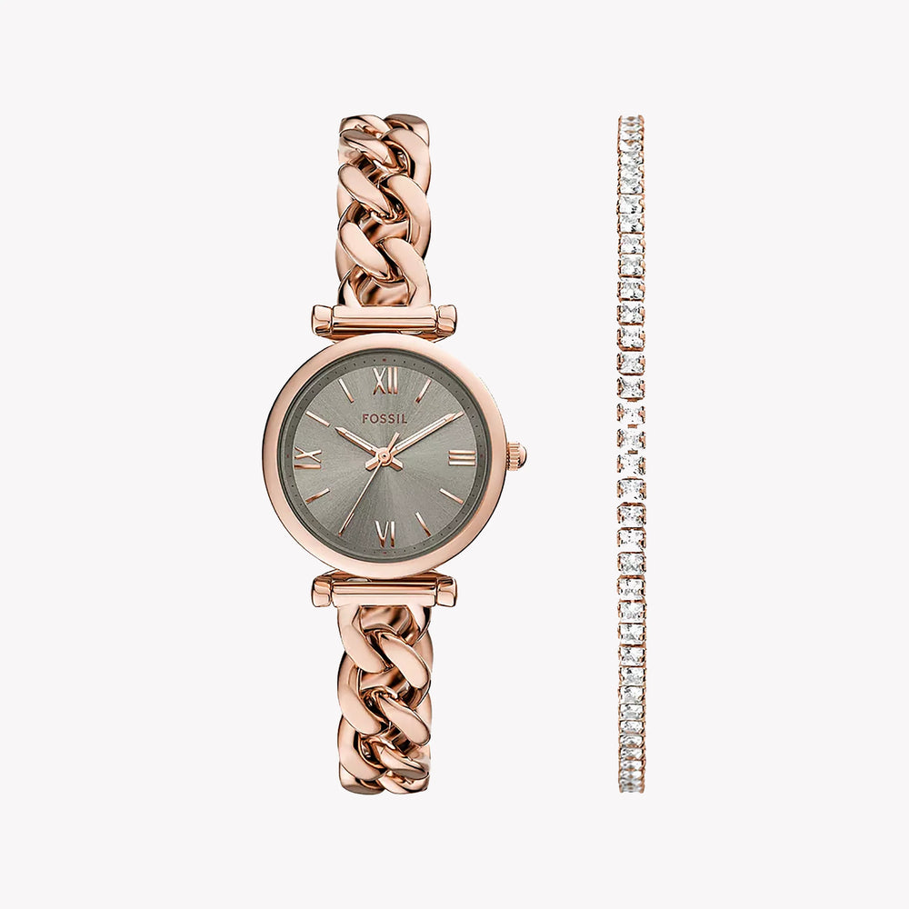 Fossil Women's Rose Gold Watch, Grey Dial | Es5378set by i-watch