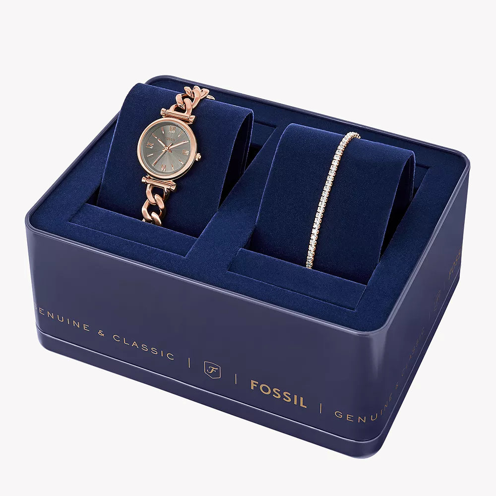 Fossil Women's Rose Gold Watch, Grey Dial | Es5378set
