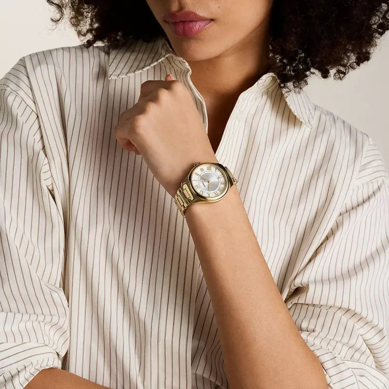 Fossil Women's Gold Watch, White&Silver Dial | Es5395