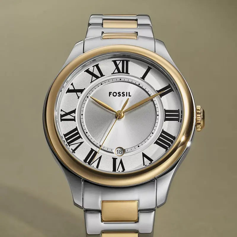 Fossil Women's Silver & Gold Watch, Stainless Steel | Es5396