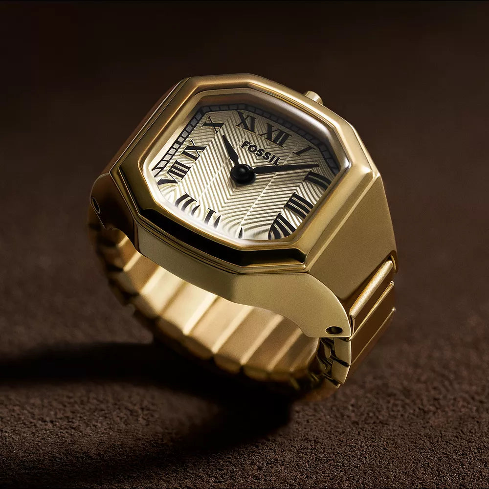 Harlow Watch Ring Two-Hand Gold-Tone Stainless Steel Watch