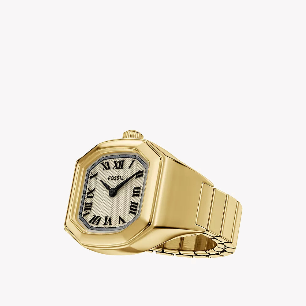 Harlow Watch Ring Two-Hand Gold-Tone Stainless Steel Watch
