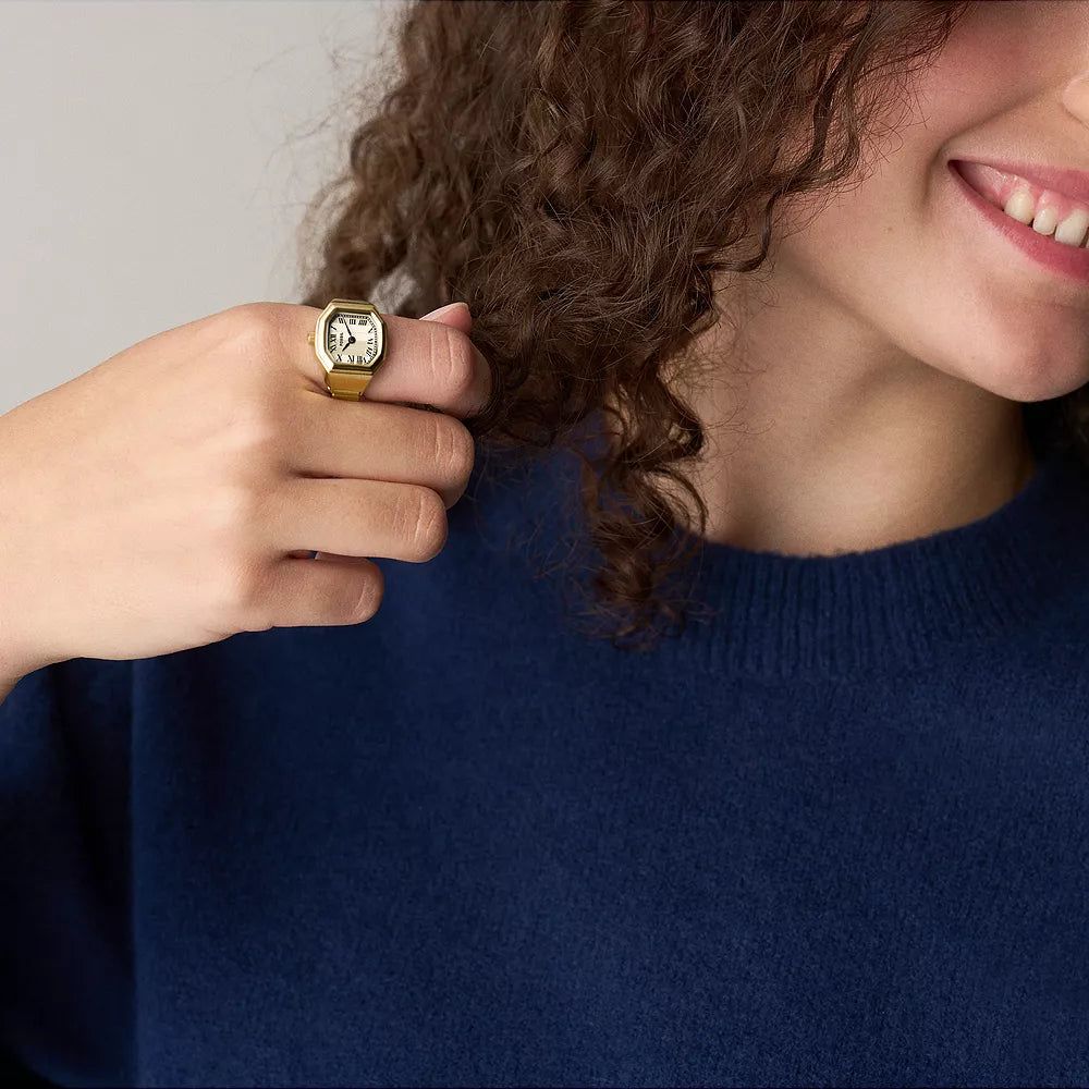 Harlow Watch Ring Two-Hand Gold-Tone Stainless Steel Watch