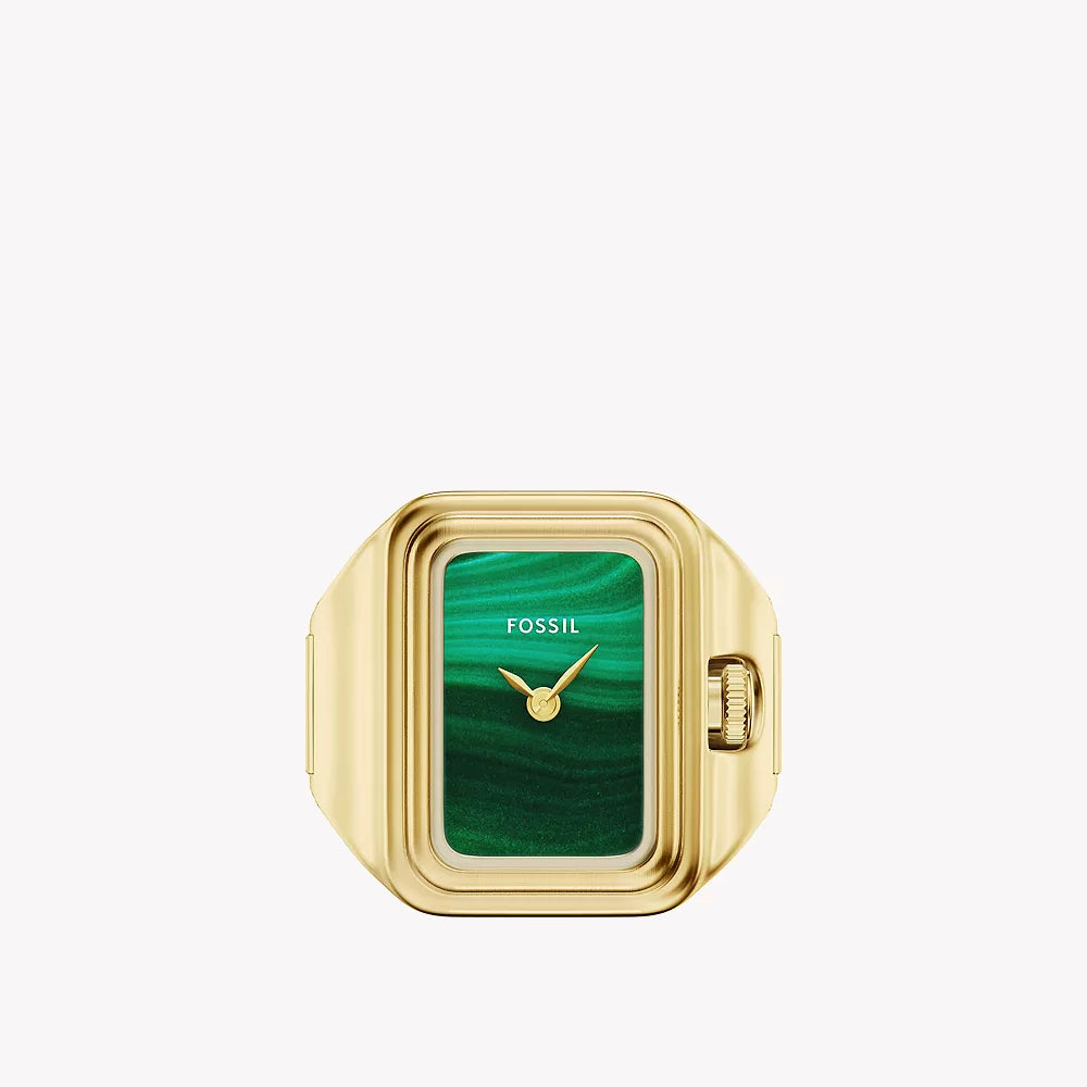 Fossil Raquel Watch Ring Two-Hand Gold-Tone Stainless Steel Watch