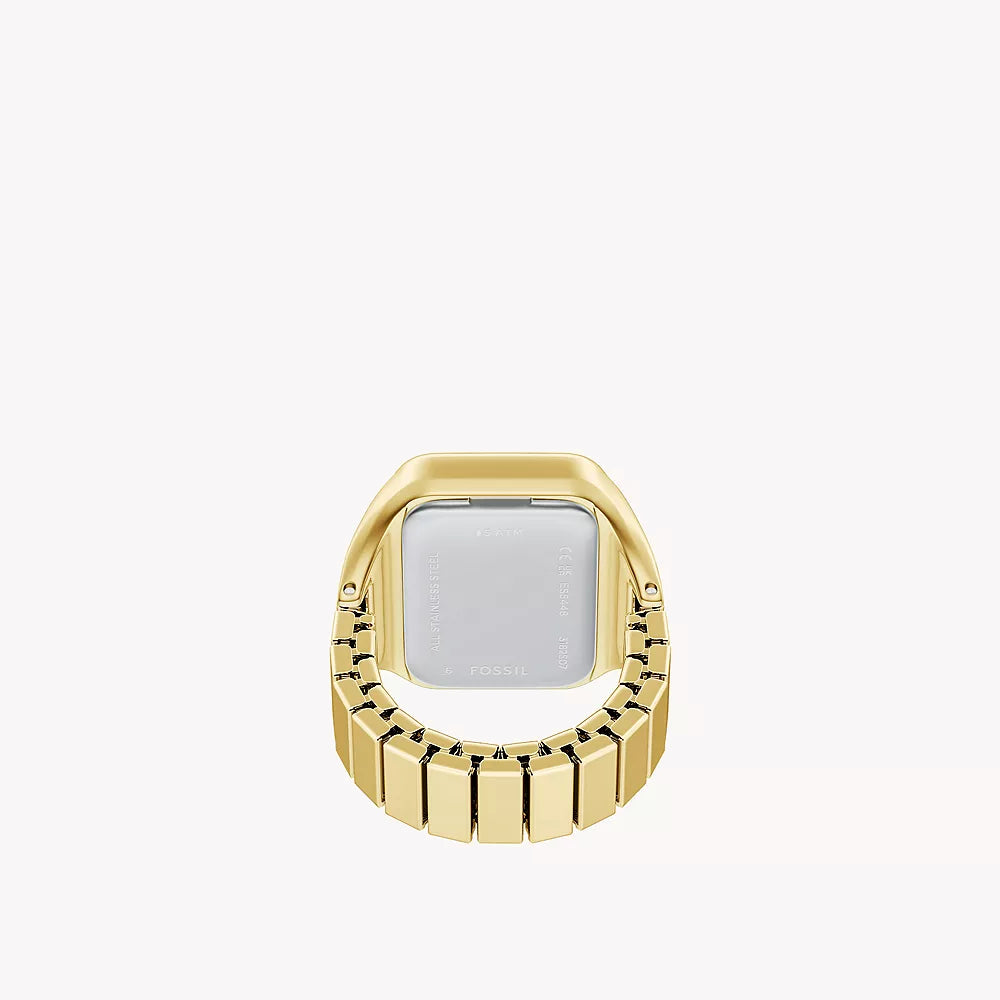 Fossil Raquel Watch Ring Two-Hand Gold-Tone Stainless Steel Watch