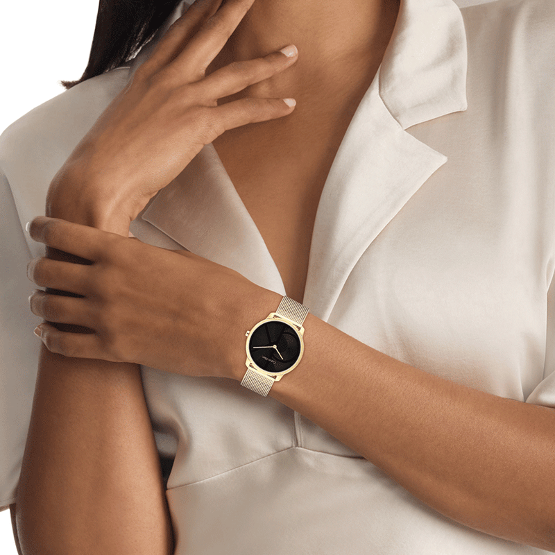 Ck Calvin Klein Women's Gold Stainless Steel Watch, Black Dial | Ck1l123m0012 by i-watch