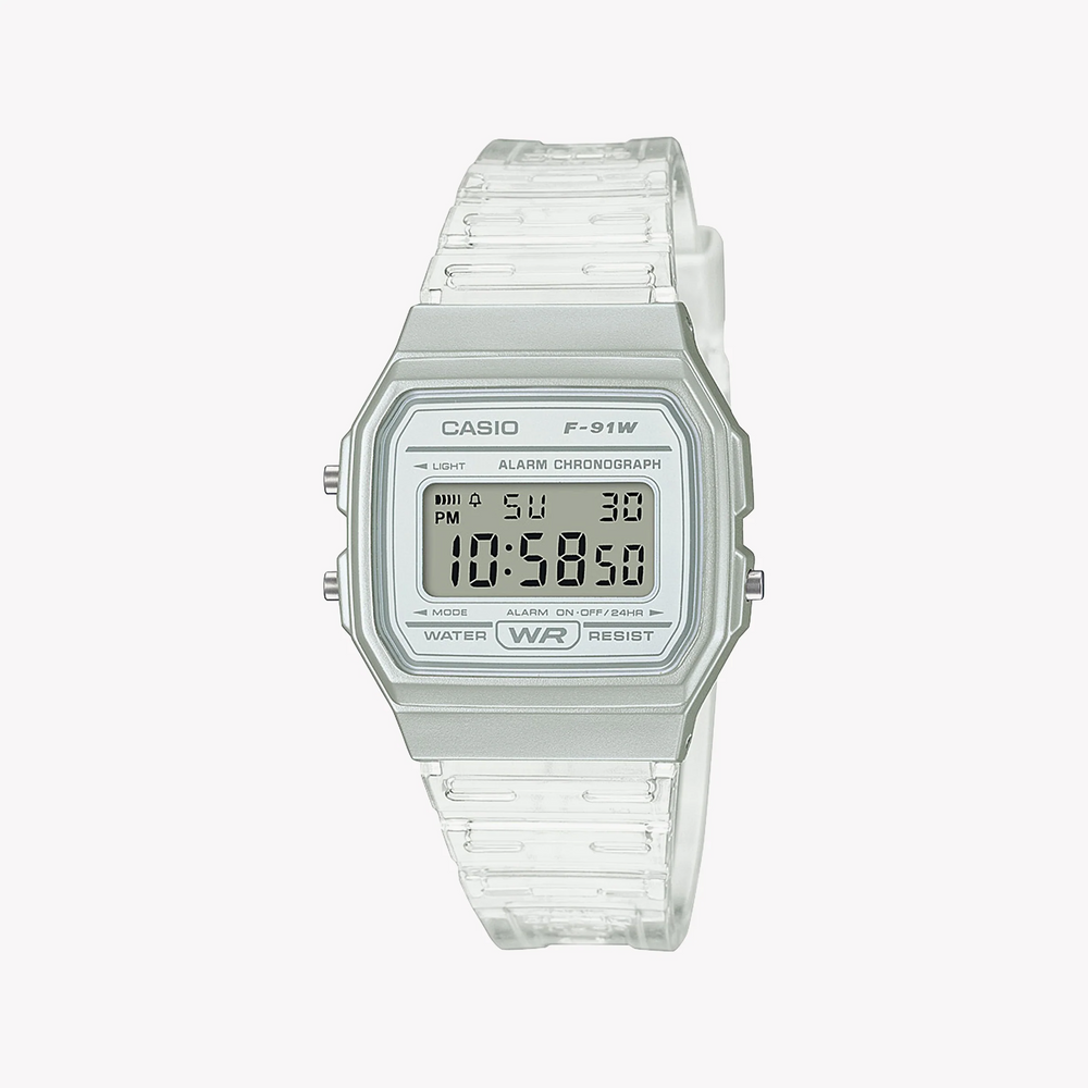 Casio Unisex White Resin Watch, Sleek Design | F-91ws-7df by i-watch
