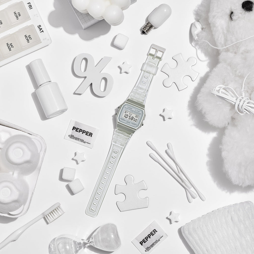 CASIO F-91WS-7DF ADVENTURE READY – STILVOLLE DAMENUHR AUS WEISSEM HARZ