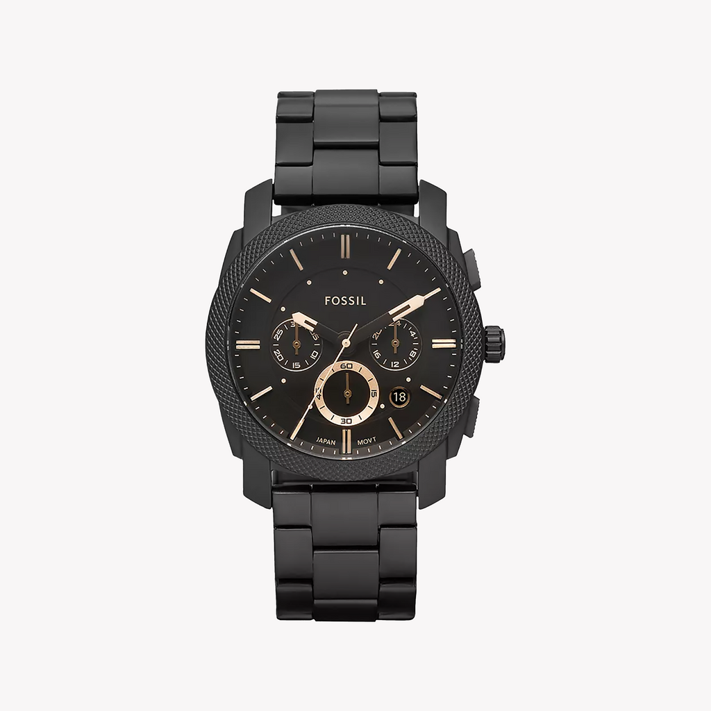 Fossil Men's Black Stainless Steel Watch, Quartz Movement | Fs4682