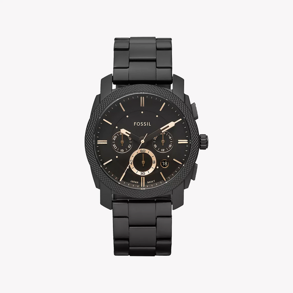 Fossil Men's Black Stainless Steel Watch, Quartz Movement | Fs4682