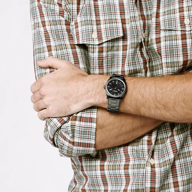 Fossil Men's Grey Stainless Steel Watch, Black Dial | Fs4774 by i-watch