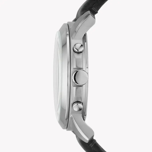 Fossil Men's Silver Watch, Black Dial | Fs4812