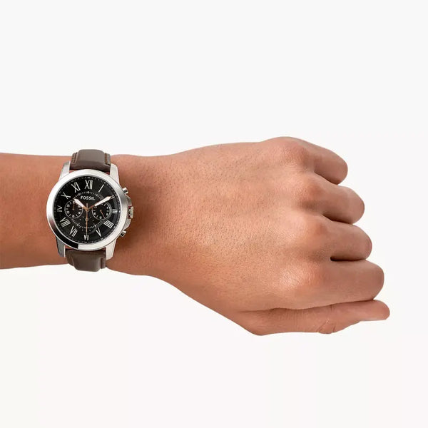 Fossil Men's Silver Watch, Brown Leather Band | Fs4813 by i-watch