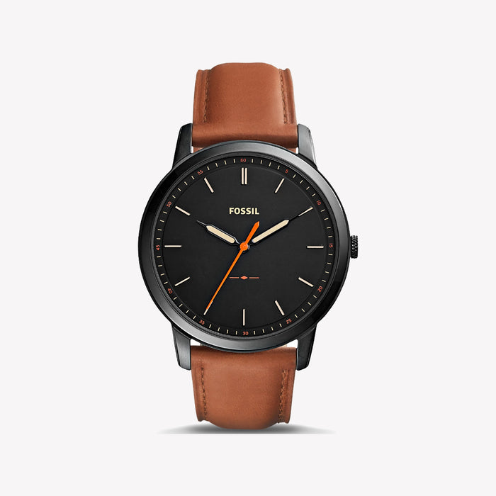 Minimalist Slim Three-Hand Light Brown Leather Watch