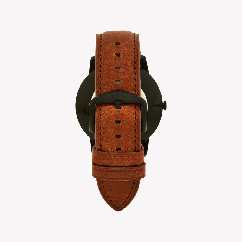 Minimalist Slim Three-Hand Light Brown Leather Watch