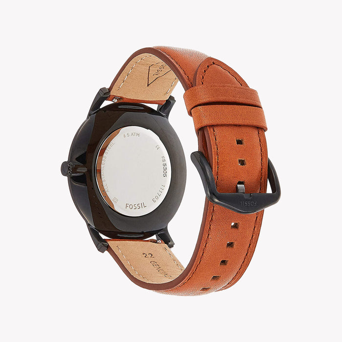 Minimalist Slim Three-Hand Light Brown Leather Watch