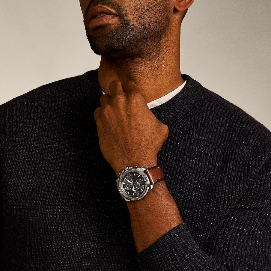 Bronson Chronograph Brown LiteHide™ Leather Watch